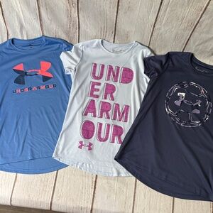 UNDER ARMOUR Bundle of 3 Short Sleeve Tops Girls’ Youth Size Medium